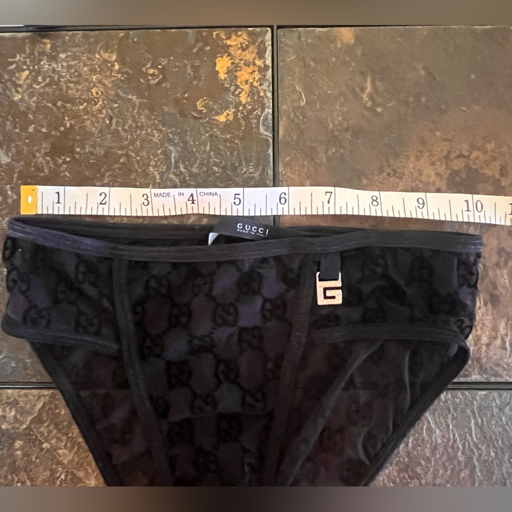 Vintage late 1990’s Tom Ford Gucci Black GG Strapless Underwear Set - Picture 9 of 11